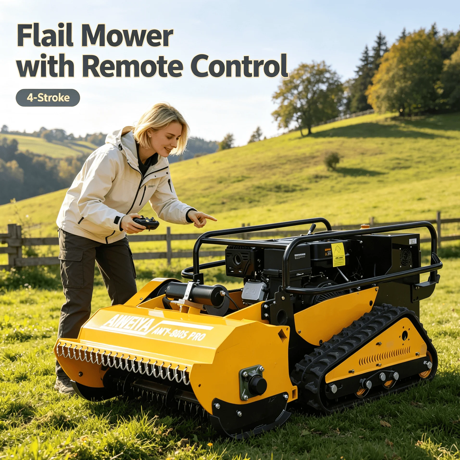 Customized Urban Park rc mower Tracked Self-propelled Robot Mower, Clean Cutting Effect Keeps Lawn Tidy And Beautiful