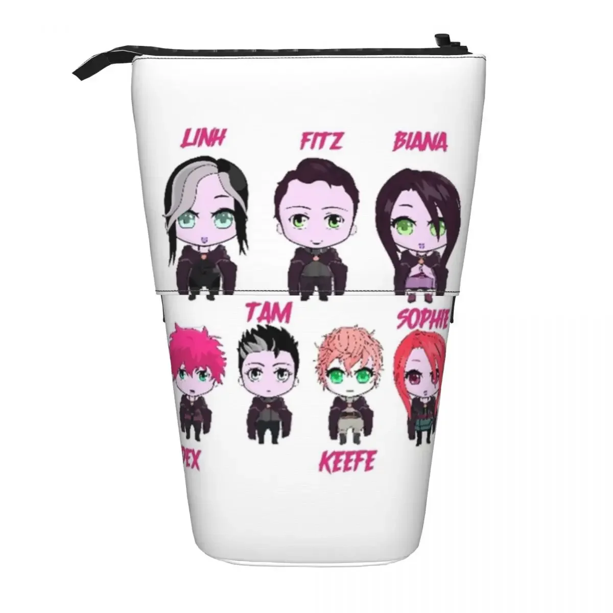 Keeper Of The Lost Cities Character Reversible Pencil Case for Students School Pen Box Pencil Bag Stationery Supplies