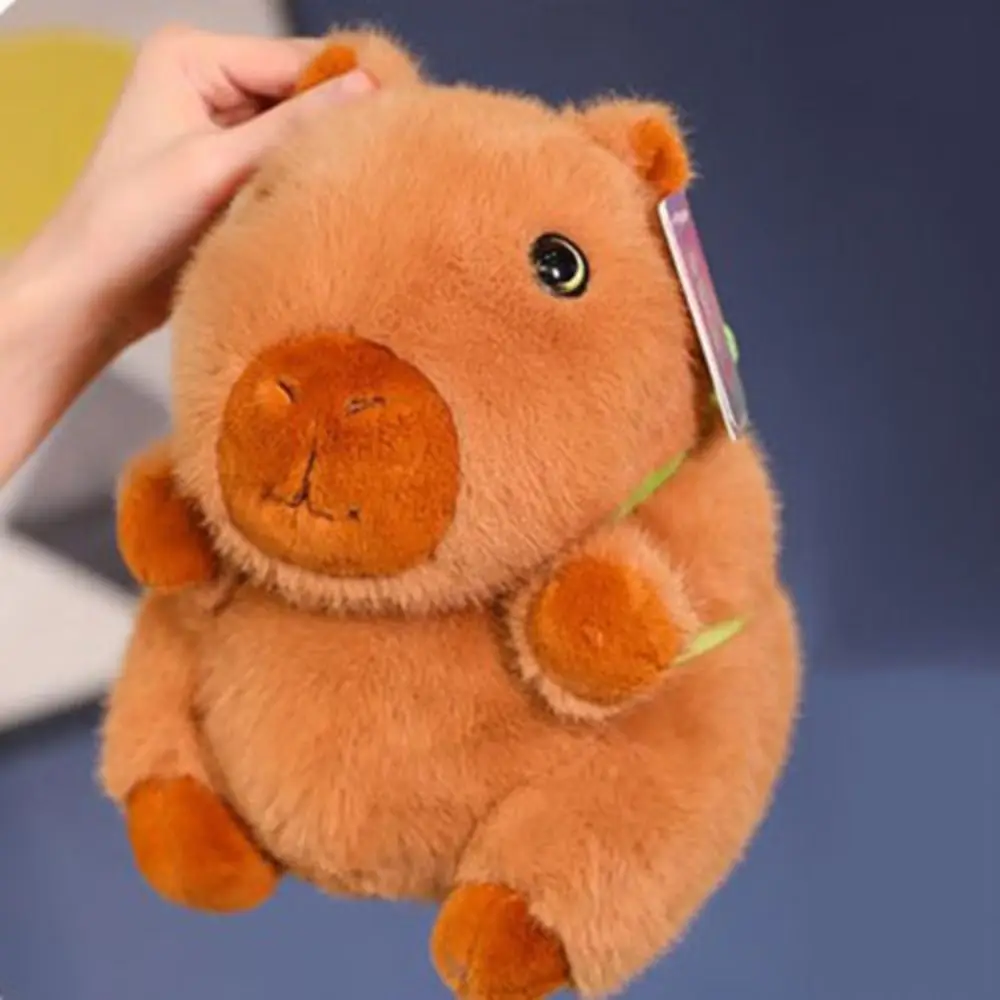 Capivara simulação capivara brinquedo de pelúcia com tartaruga pano boneca capivara boneca de pelúcia macio bonito animal com mochila tartaruga