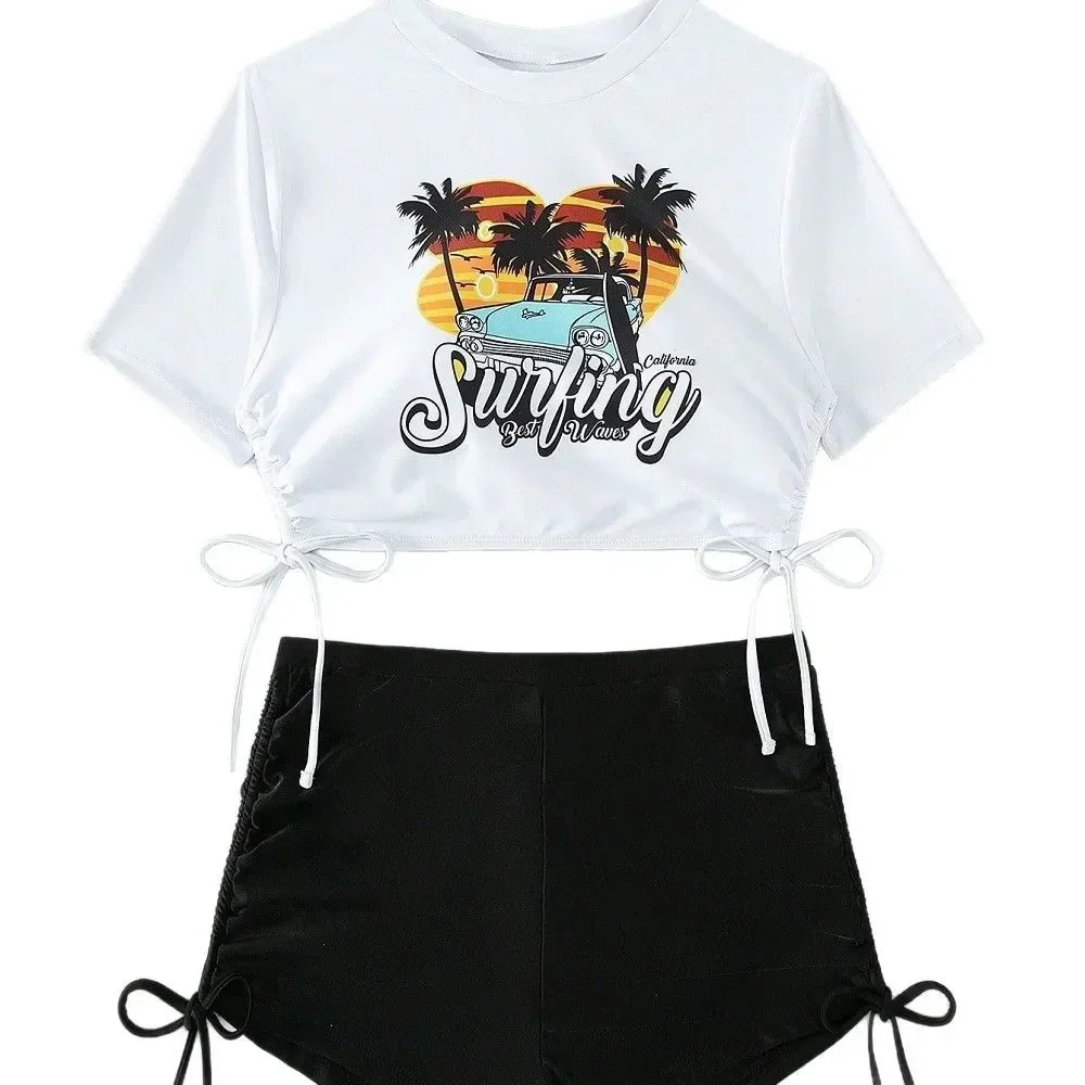 Sexy Fashionable 2025 New Bikini Swimsuit Separate Design Drawstring Slimming Swimwear for Women Chinese Brand AE Stock