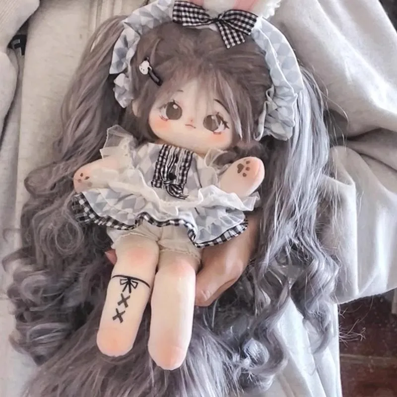 11.81inch Genuine high quality 30cm cotton doll well-behaved girl wolf sister long legs doll set send baby clothes toy