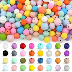 30Pcs 9mm 12mm 15mm Round Silicone Beads for Jewelry Making DIY Bracelets Necklace Beaded Pen Colorful Accessories Beads