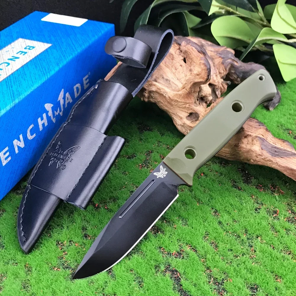 

Butterfly 163 straight knife with leather cover for climbing camping camping self-defense EDC knife tool gift for men