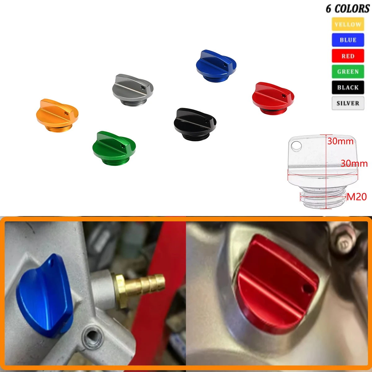 

Крышка маслозаливной горловины M20 * 2,5 для YAMAHA YZ 68 85 125 250 YZ1250 YZ250 YZ 250F 450F FX WR250F WR450F MT-09 FZ-09 T-MAX 2008-2023