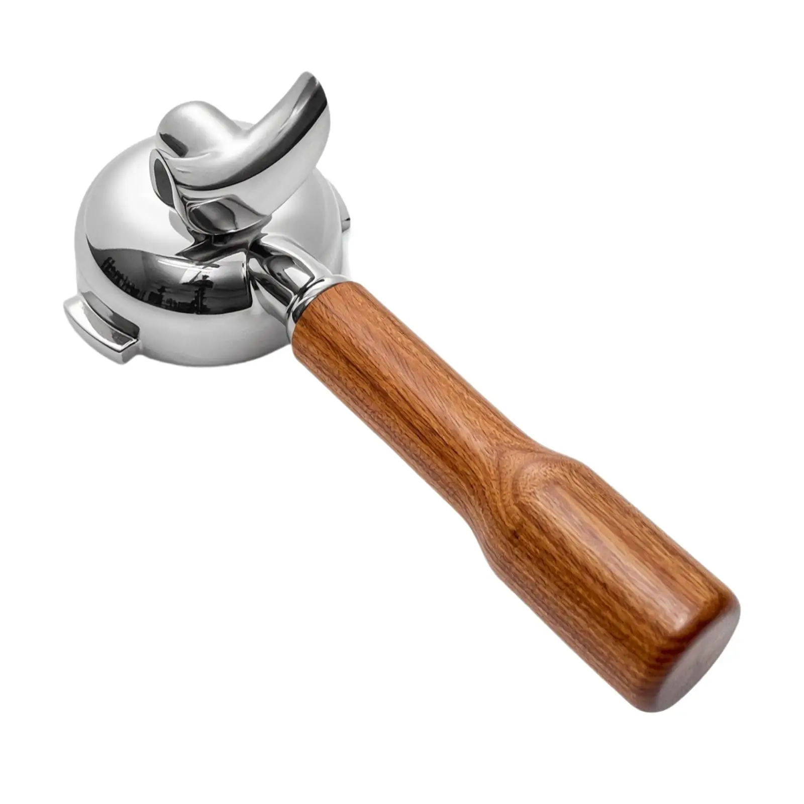 Home Espresso Portafilter Handle 58mm E61 Coffee Machine Double Spout Stainless Steel Wooden Grip for Barista Coffee Equipment