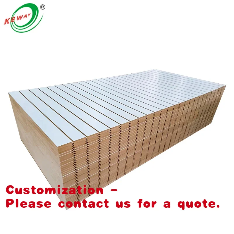 Customize.KEWAY Custom Factory Processed Melamine Faced MDF Board E1/E2/E0 Standard with Aluminum Inserts Groove