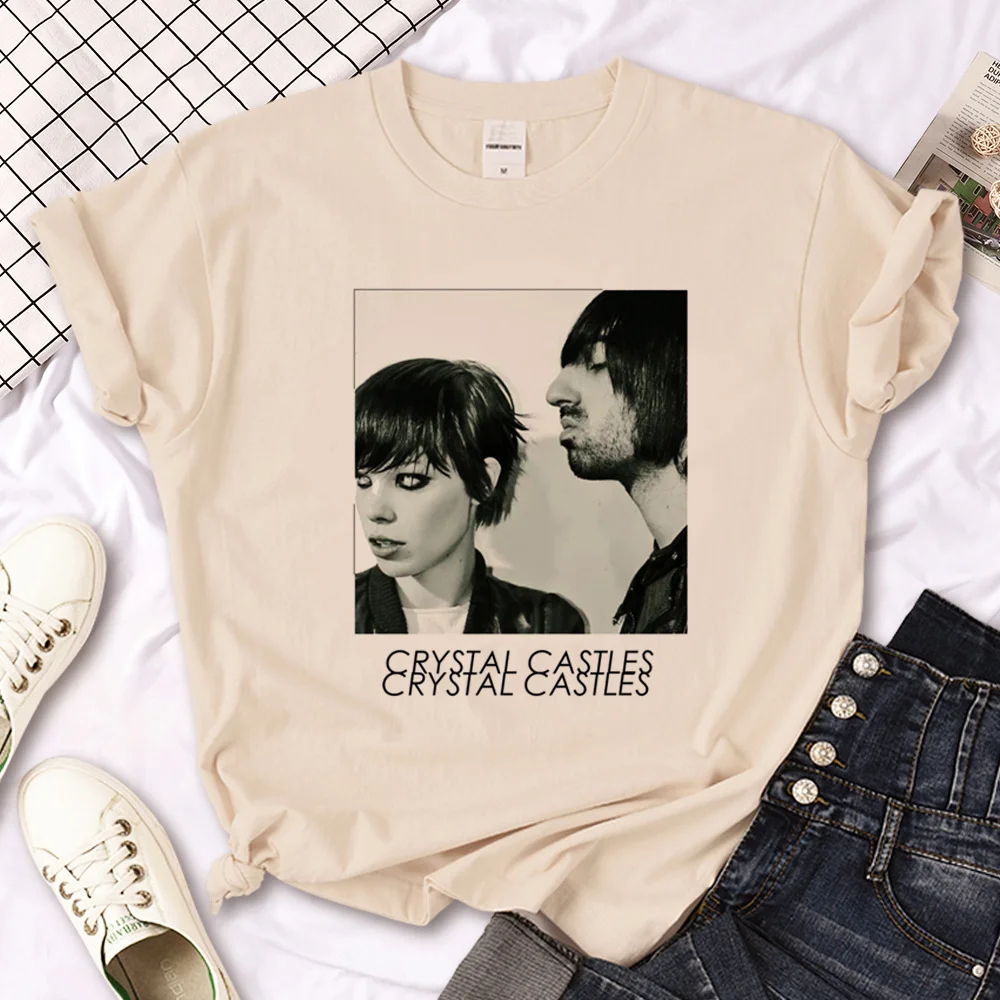 Crystal Castles top men Japanese streetwear manga tshirt male y2k clothing