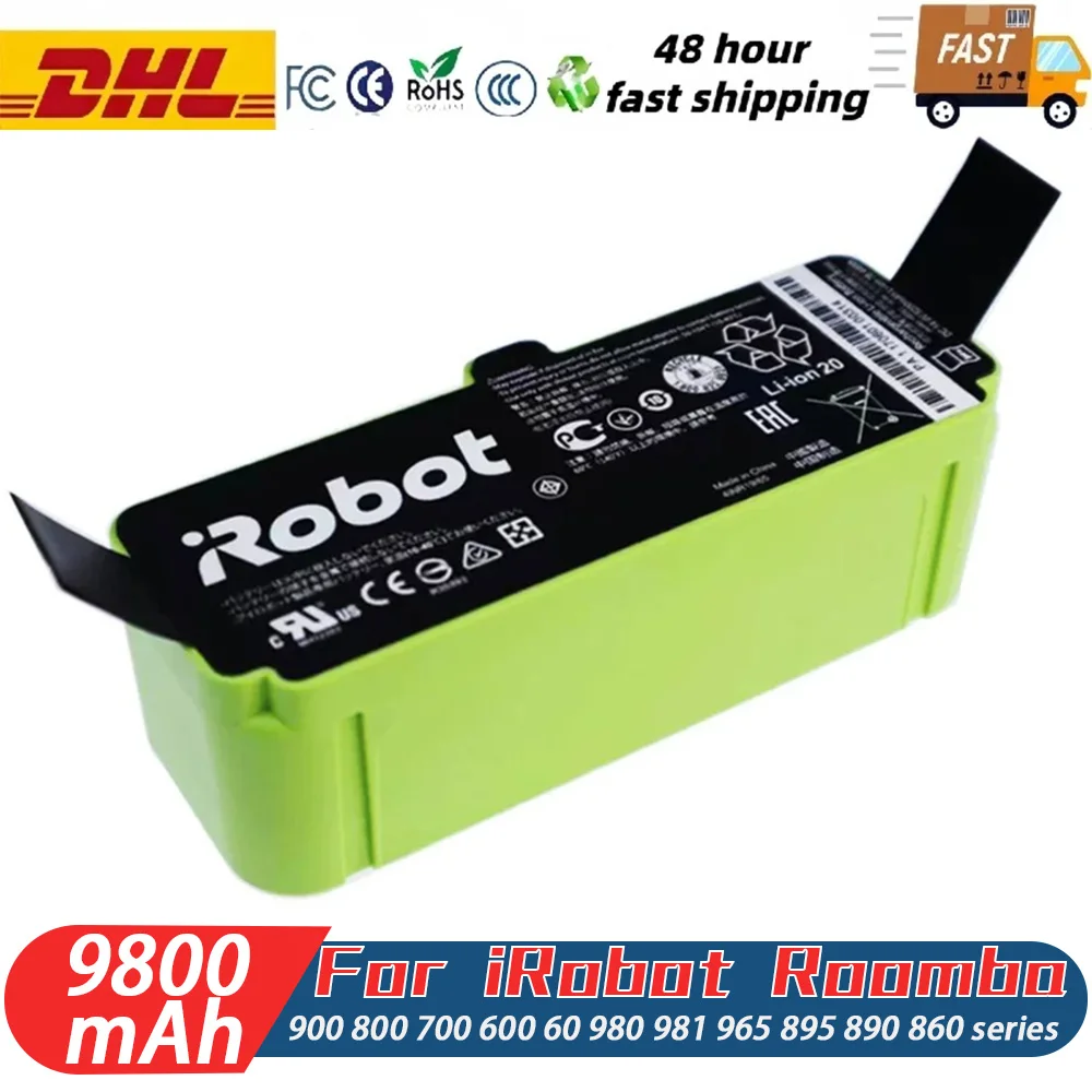 

Original For iRobot Roomba 14.4V 9800mAh Battery Roomba 500 600 700 800 Series Vacuum Cleaner iRobot roomba 620 770 780 580 Part