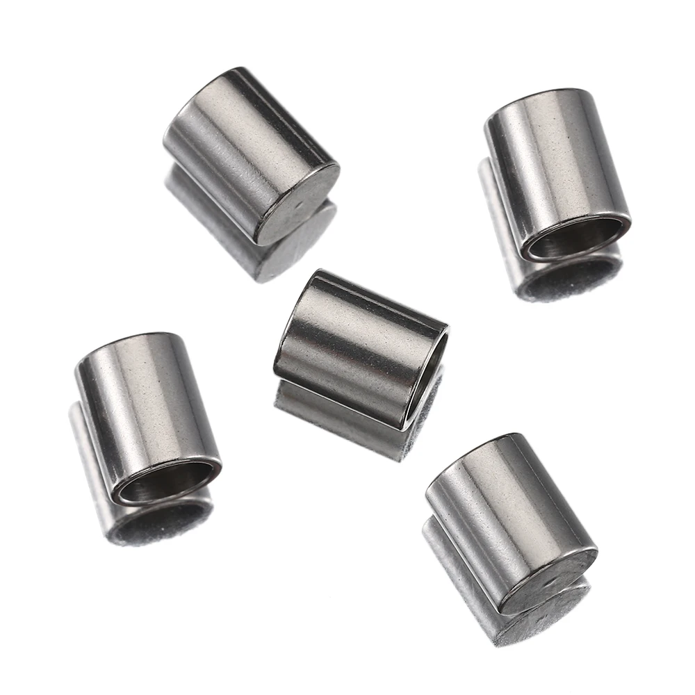 20pcs Stainless Steel Tube Crimp Beads, Steel Color, Jewelry Making Findings