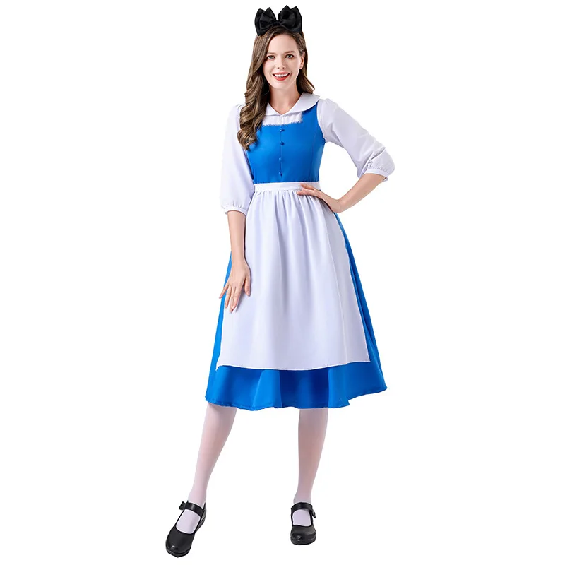 

2025 New Adult Women's loween Cos Alice Dr Estate Maid Role-plang Costume Polyester Material Traditional Chinese Sle