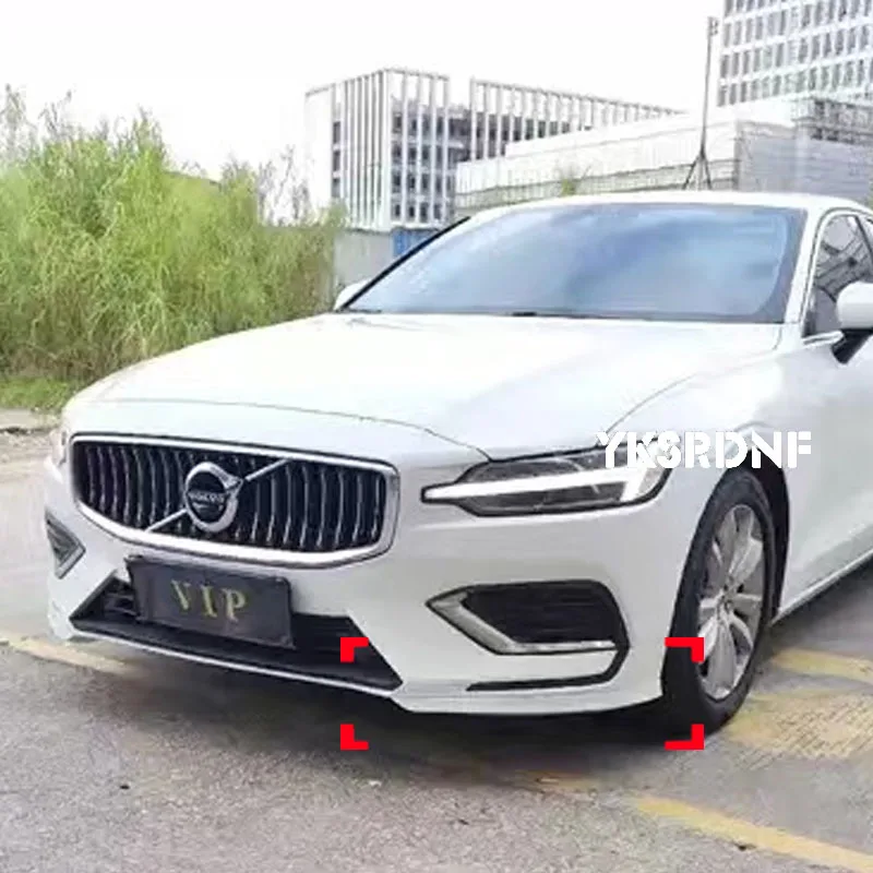 Hiasan mobil plastik ABS tidak dicat warna Bumper depan bibir bagasi pelindung Spoiler bagasi 2 buah untuk Volvo baru S60 V60 2021 2022 2023-2024