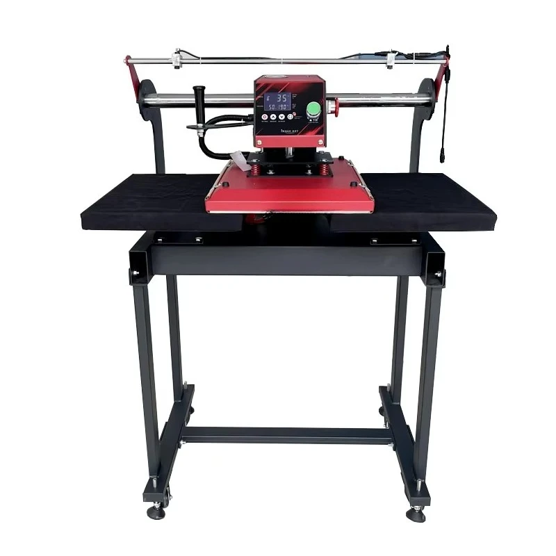 38x38cm double station pneumatic heat press for t-shirts, works with DTF printer, is the best garment printing machine