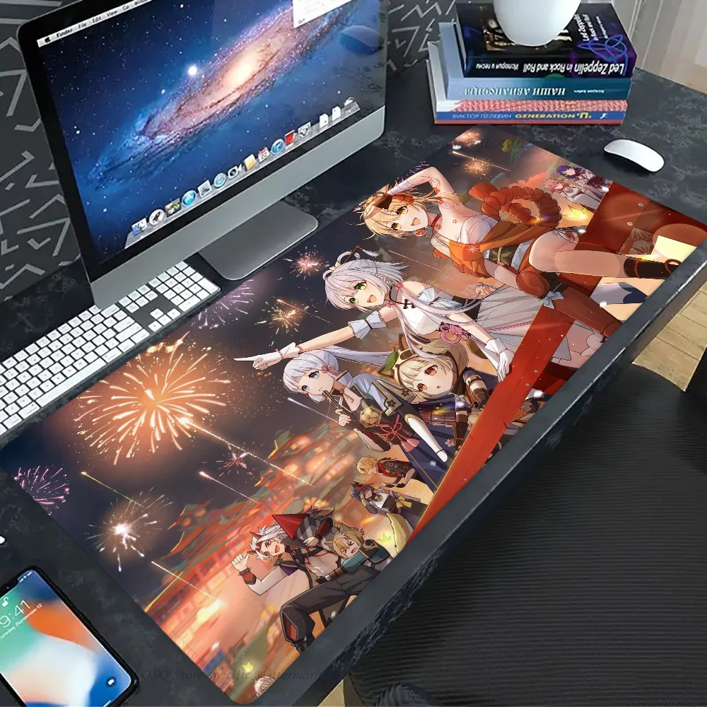 G-Genshin I-Impact Mousepad, Mouse Mat, Desk Pad com Pad, Acessórios para Jogos, Prime Gaming, XXL, Teclado Pad, Padding Mat