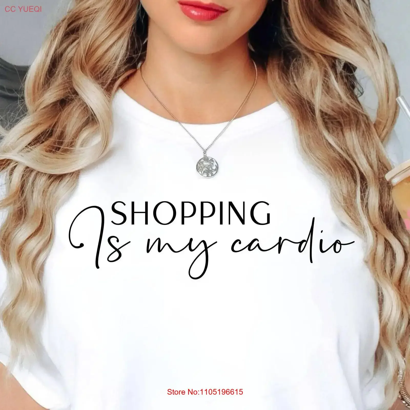 Shopping Is My Cardio T Shirt Women Quote Retail Therapy Top For Her vintage Washed Slightly streetwear Casual Breathable