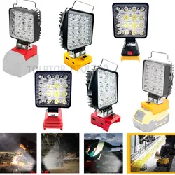 Camping Work Light For Milwaukee/Dewalt 18V20V Li-ion Battery With USB Type-C LED Cordless Flood Light for Workshop Emergencies