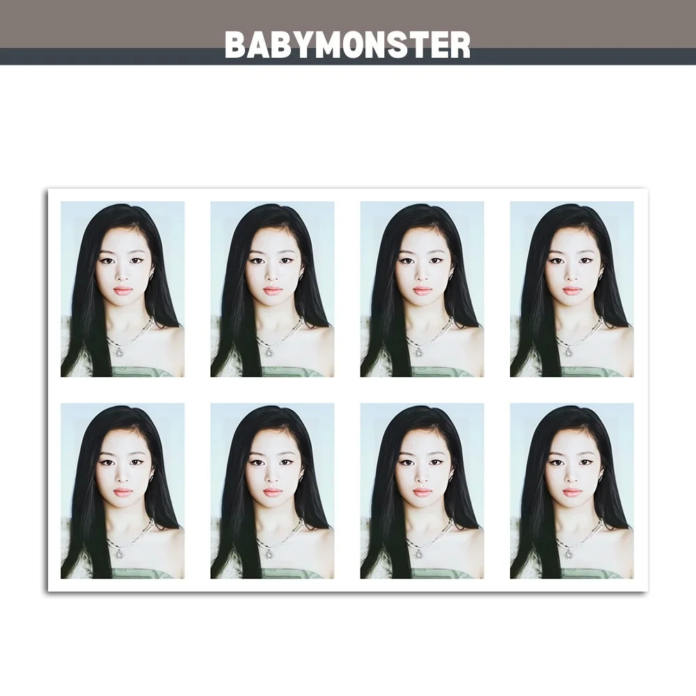 KPOP Babymoster One Inch ID photo BABYMONS7ER Album Passport Photo RAMI CHIQUITA AHYEON RORA ASA RUKA Photocard Fans Collection