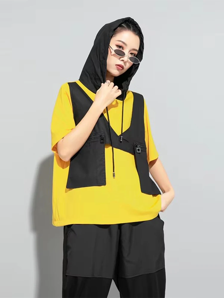 Amax luluE 2022 New European Fashion Style Summer Ladies Punk Tee Shirts Womens Casual Cotton Tshirts Female Luxury Hooded Tops