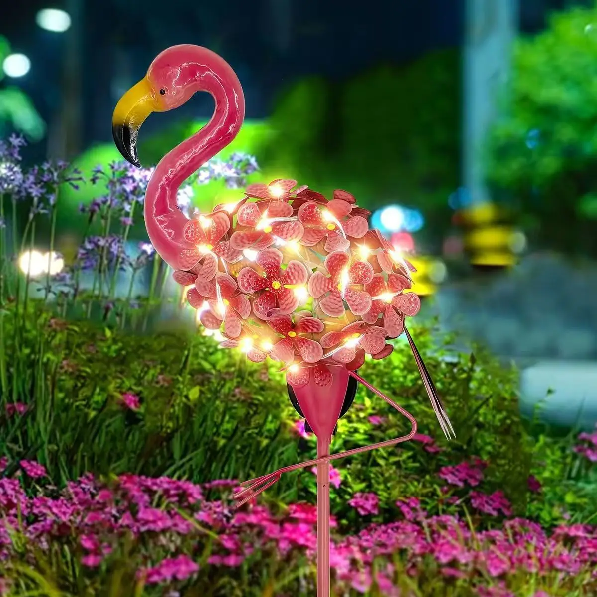 Solar Powered LED Flamingo Lawn Lamp Floor-Standing Garden Decoration Outdoor Park Lighting Waterproof for Courtyard