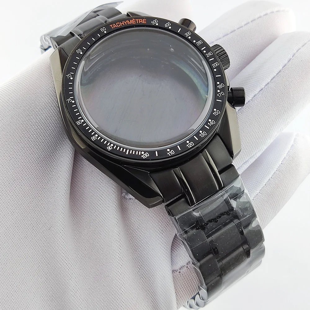 VK63 حافظة 40 مللي متر حافظة ساعة رجالي حافظة سوداء زجاج الياقوت مقاوم للماء يناسب 32.5 مللي متر حافظة ساعة فاخرة