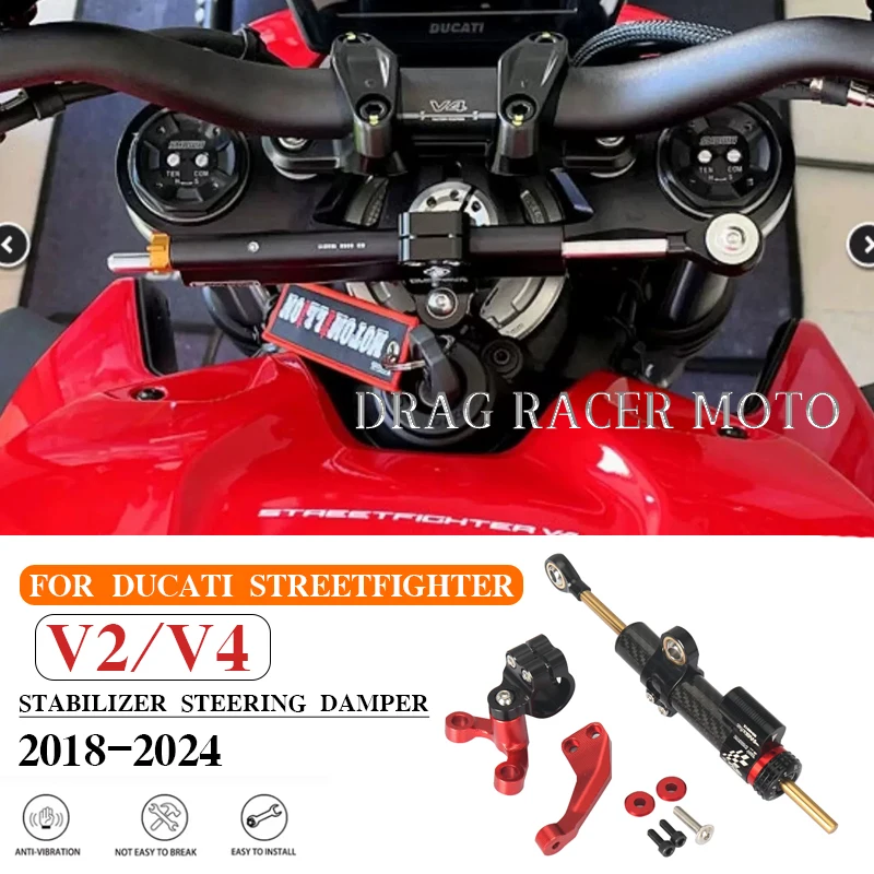 

Suitable for Ducati Streetfighter V2/V4 2018-2024 Motorcycle Steering Damper Bracket Stabilizer Support Anti-Shake Safety Access