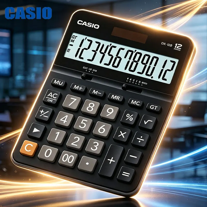 Casio DX-12B/DX-120B/DH-12/AX-12B Practical Business Calculator - High-Resolution Large Screen for Accounting Firm Office