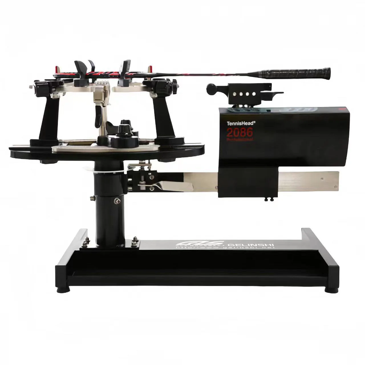 

Automatic Computer-Driven Racquet Stringing Machine for Tennis Badminton Squash