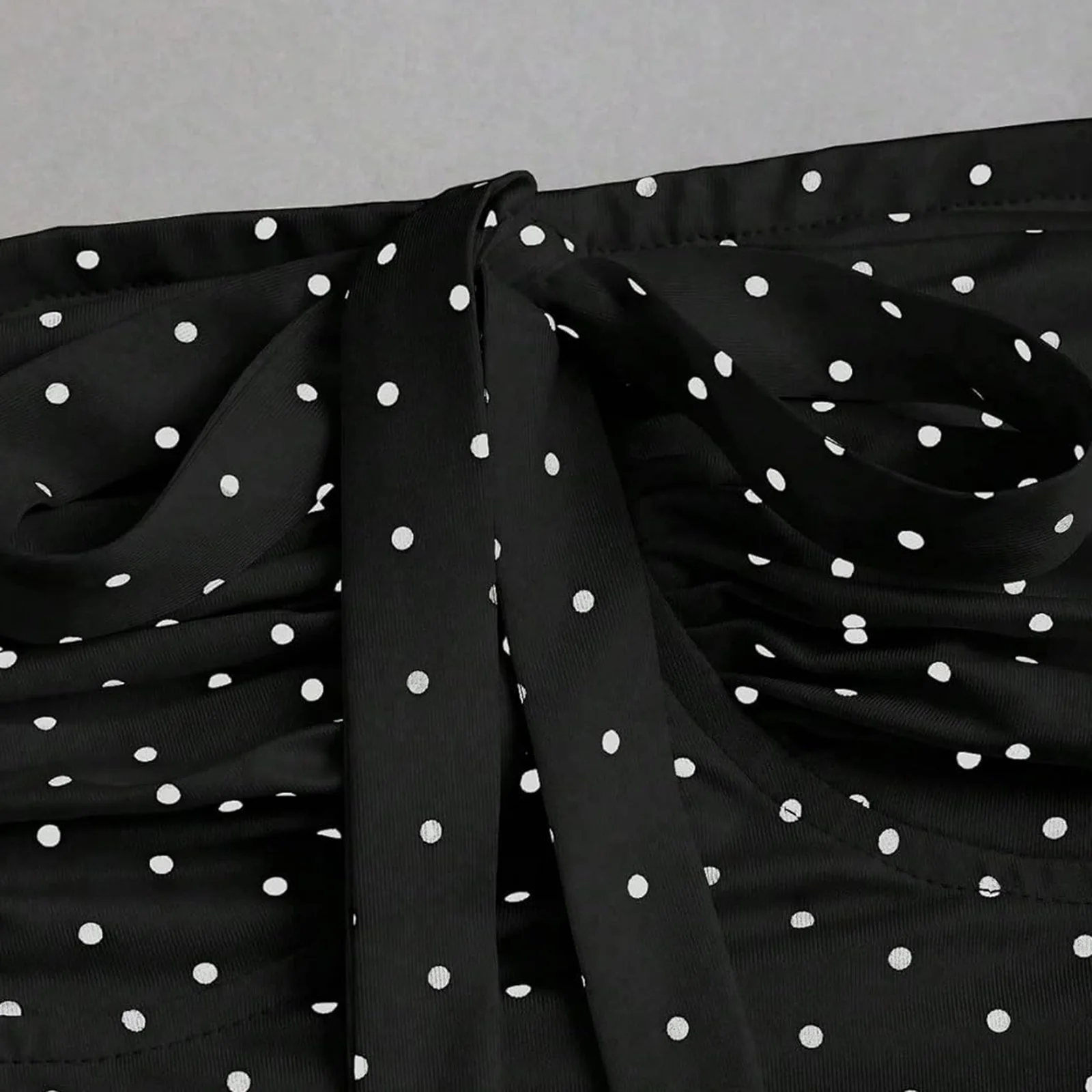 Top da donna senza spalline con stampa a pois pieghe allacciatura con spalle scoperte senza maniche camicie da uscire casual estive streetwear