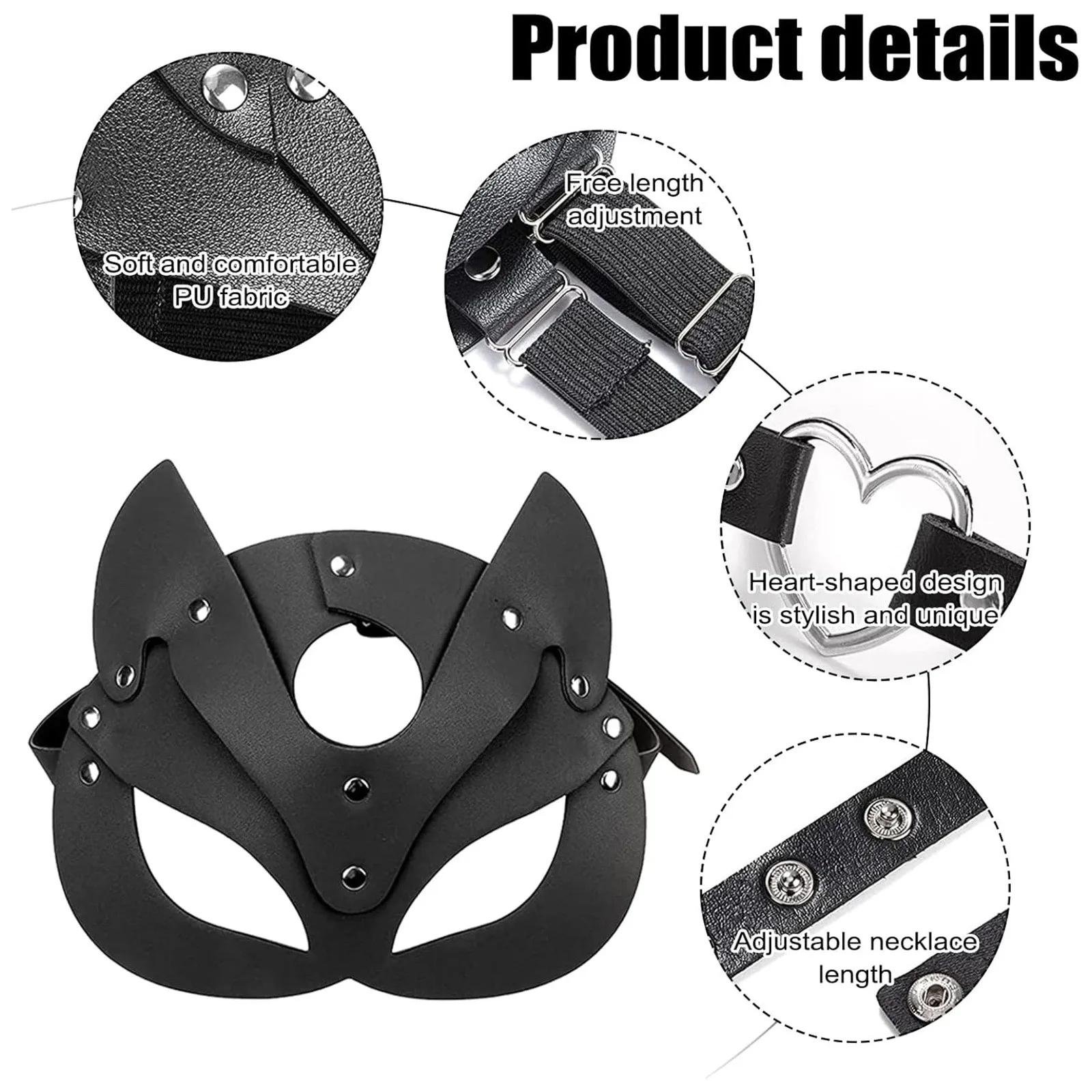 Cosplay Katze Mädchen Zubehör Maske Nacken bänder Handschuhe 3 Stück Set Halloween Frauen Kostüm Performance Wear