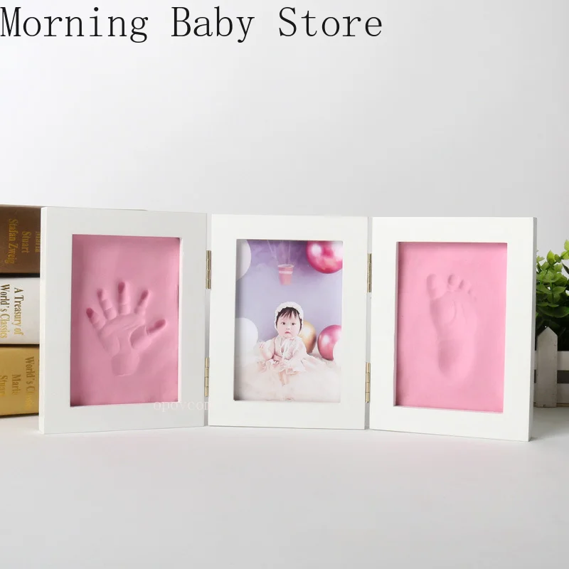 Newborn Baby Handprint Footprint Photo Frame with Clay Kits Baby Boy Girl DIY Souvenirs Toys Gifts Baby Stuff Home Decoration