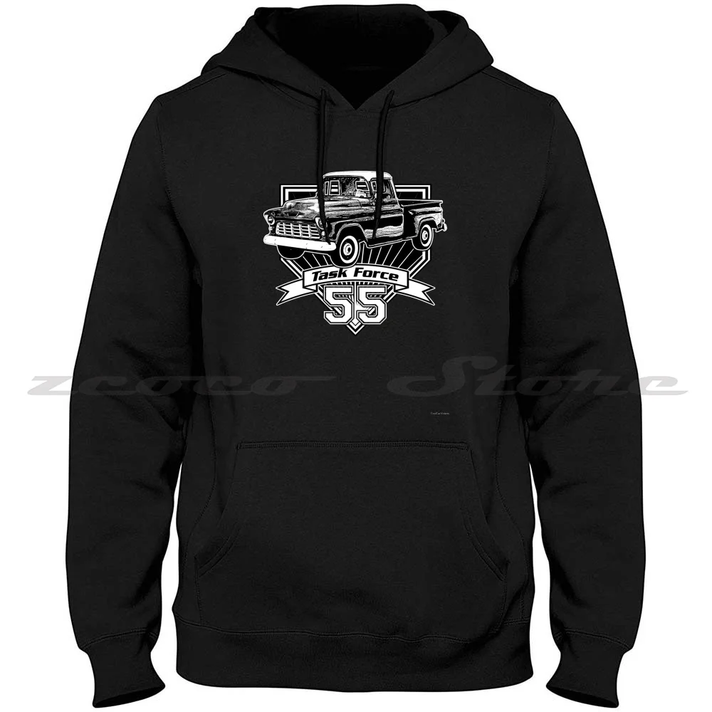 55 Chevy Truck Task Force Men And Women Cotton  Sweatshirt  Hoodie 1955 Chevy Truck 1955 Chevy Pickup Truck 1955 Pickup