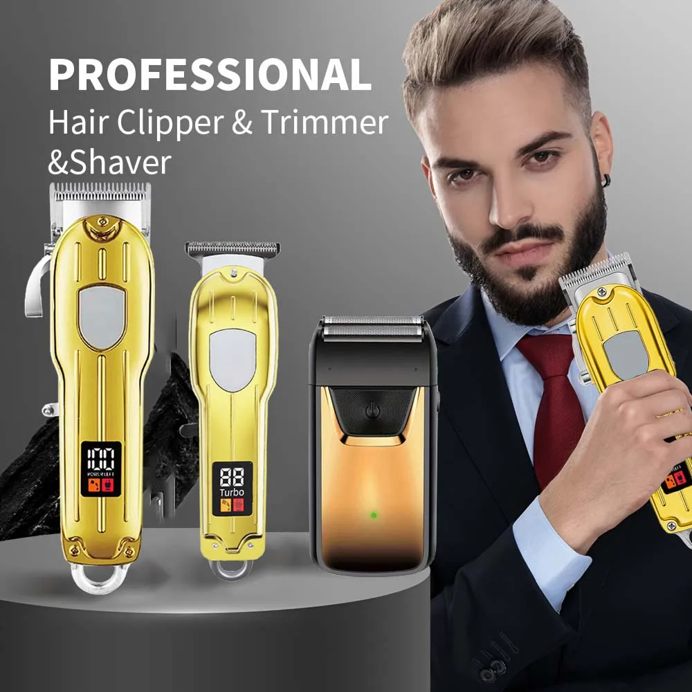 3-in-1-Haarschneidemaschine für Männer, Bartschneider-Sets, Elektrorasierer, Haarschneidemaschine, Trimmer, T-Klinge für Friseur, Zuhause, als Geschenk – Detail 6