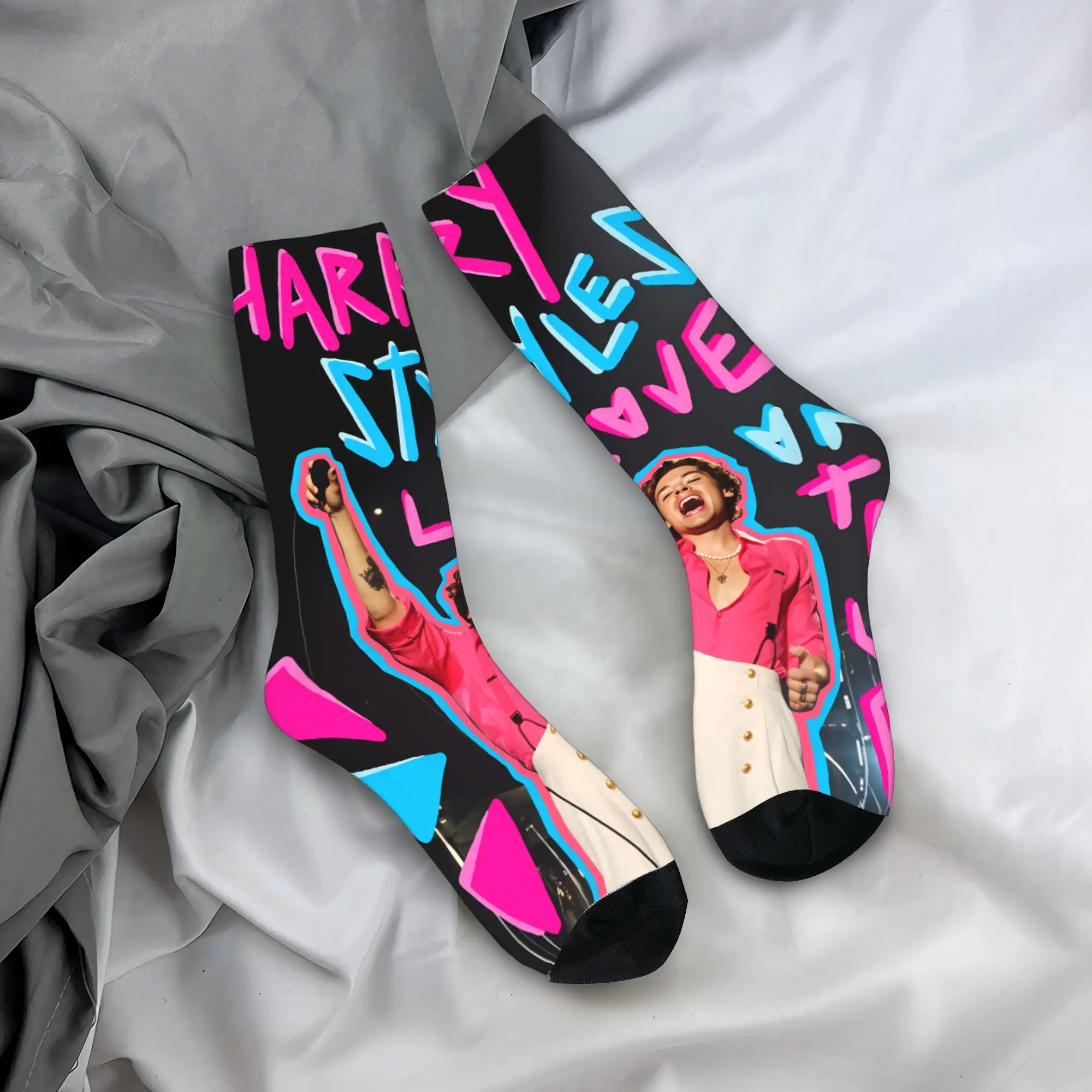 

Носки унисекс Harrys Styles: удобные, нескользящие, в стиле Харадзюку, для осени, для улицы, на заказ, подарок на день рождения