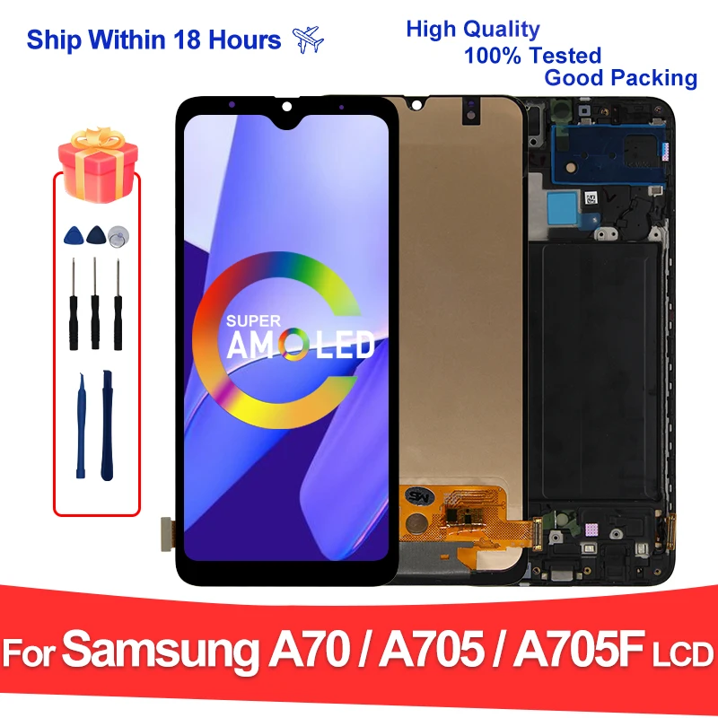 OLED For Samsung Galaxy A70 LCD SM-A705F SM-A705GM Display Touch Digitizer Replacement Part For Samsung A705 LCD Display