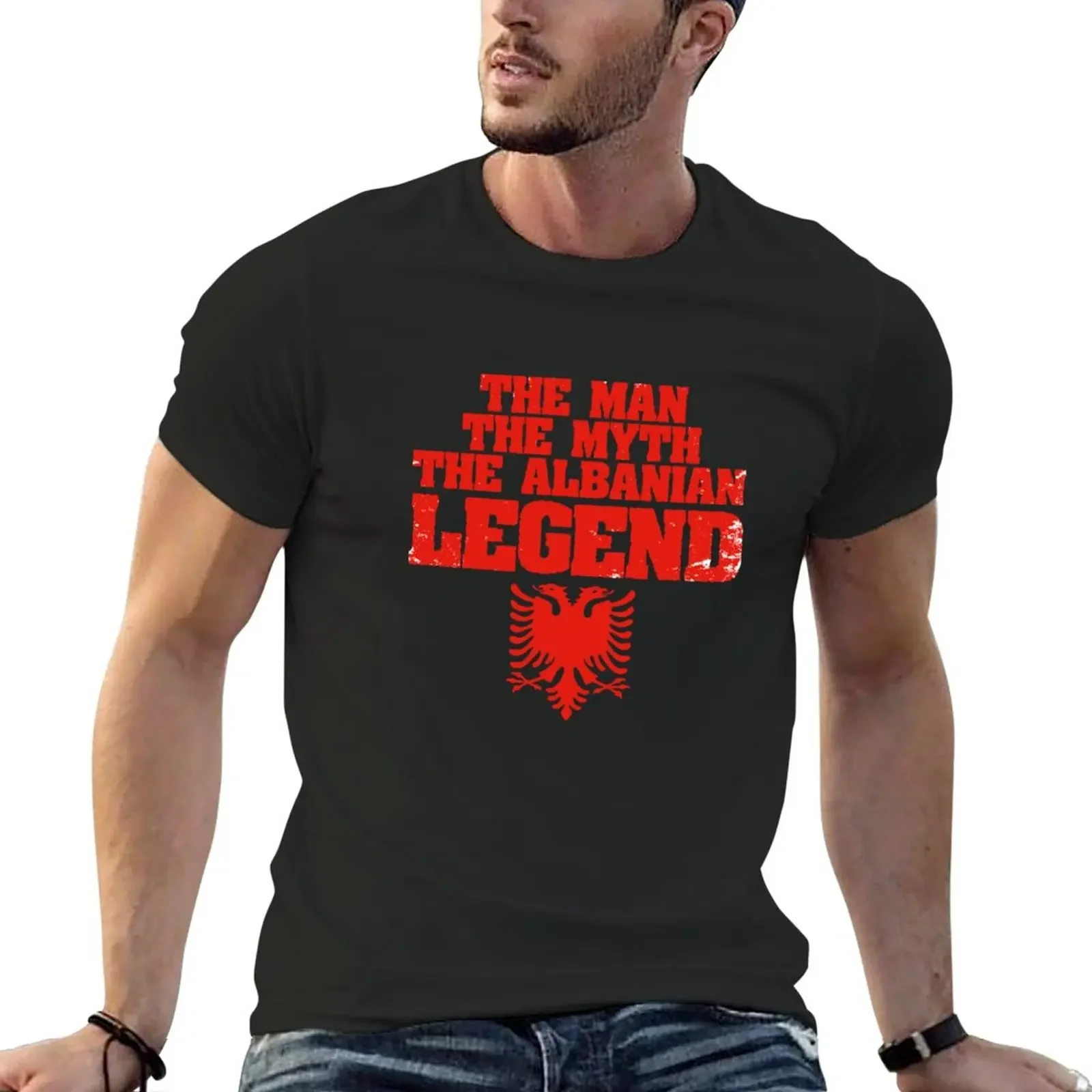 New The Man The Myth The Legend Albanian For An Albania Patriot T-Shirt quick-drying t-shirt black t shirt Blouse Men's t-shirts