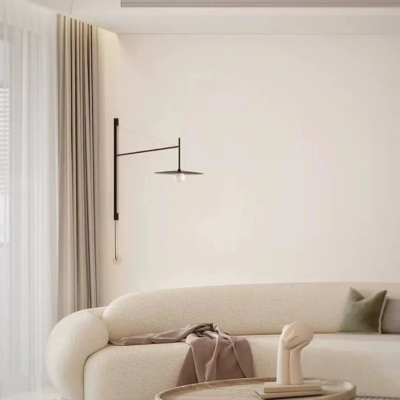 Nordic Modern Villa Living Room Wall Lamp Creative Long Pole LED Sconce Hotel Bedroom Bedside Restaurant Wall Mounted Decoration