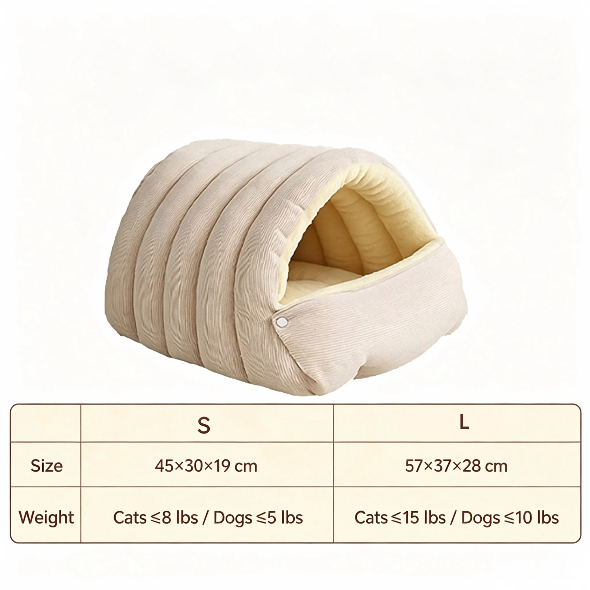 Winter Cat Bed, Washable Enclosed Cat House, Warm Cozy Sleeping Nest & Sack for Cats & Small Dogs, Foldable Pet Cave
