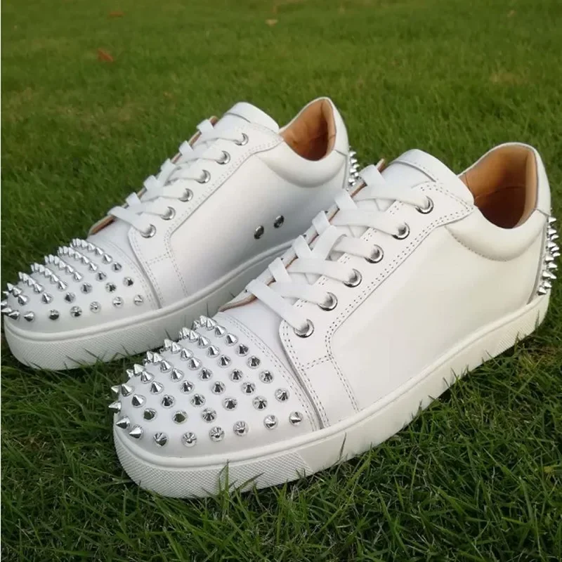 

Luxury Designer Casual Shoes Men's Casual Shoes Low Top Red Bottom Breathable Willow Nail Hair Stylist's Board Shoes