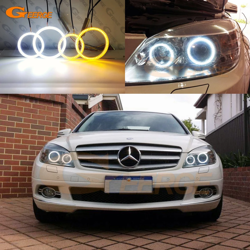 Ultra Bright Refit Day Light Turn Signal LED Angel Eyes Kit For MERCEDES BENZ C Class W204 C280 C300 C350 C63 2007-2011