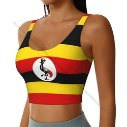 Sports Bra Women Running Yoga Clothes Vest Uganda Flag Gathering Fitness Vest