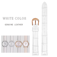White Leather Watchband Cowhide Strap for Tissot Casio DW Longines Armani Omega CK Ladies Student Bracelet with Various Brands