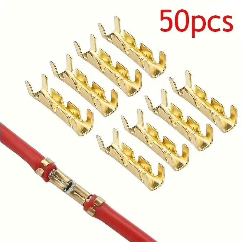 SenNan 50Pcs Docking Terminal U Type Terminal Tab 0.3 To 1.5mm2 Terminal Block Connector Double Connector Terminal Wiring