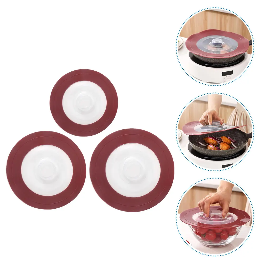 

3pcs Silicone Food Covers Reusable Stretch Lids For Bowls Pots Jars Microwave Splatter Guard Universal Lid Airtight Seal Pan
