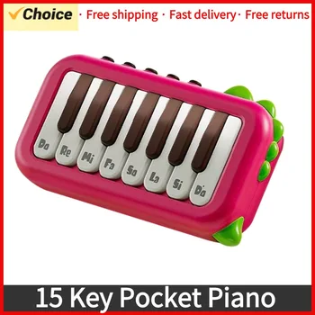 15 Key Pocket Piano Mini Electronic Piano One Click Switching Between 3 Different Tones Illuminated Keys  Music Instrument