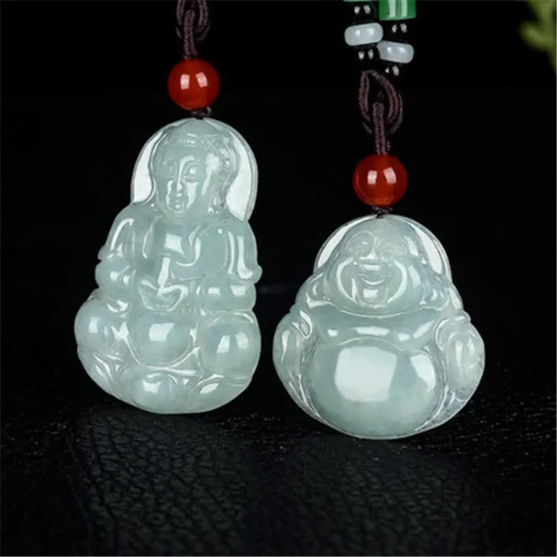 Guanyin Bodhisattva Pendant Maitreya Buddha Couple Jade Pendant