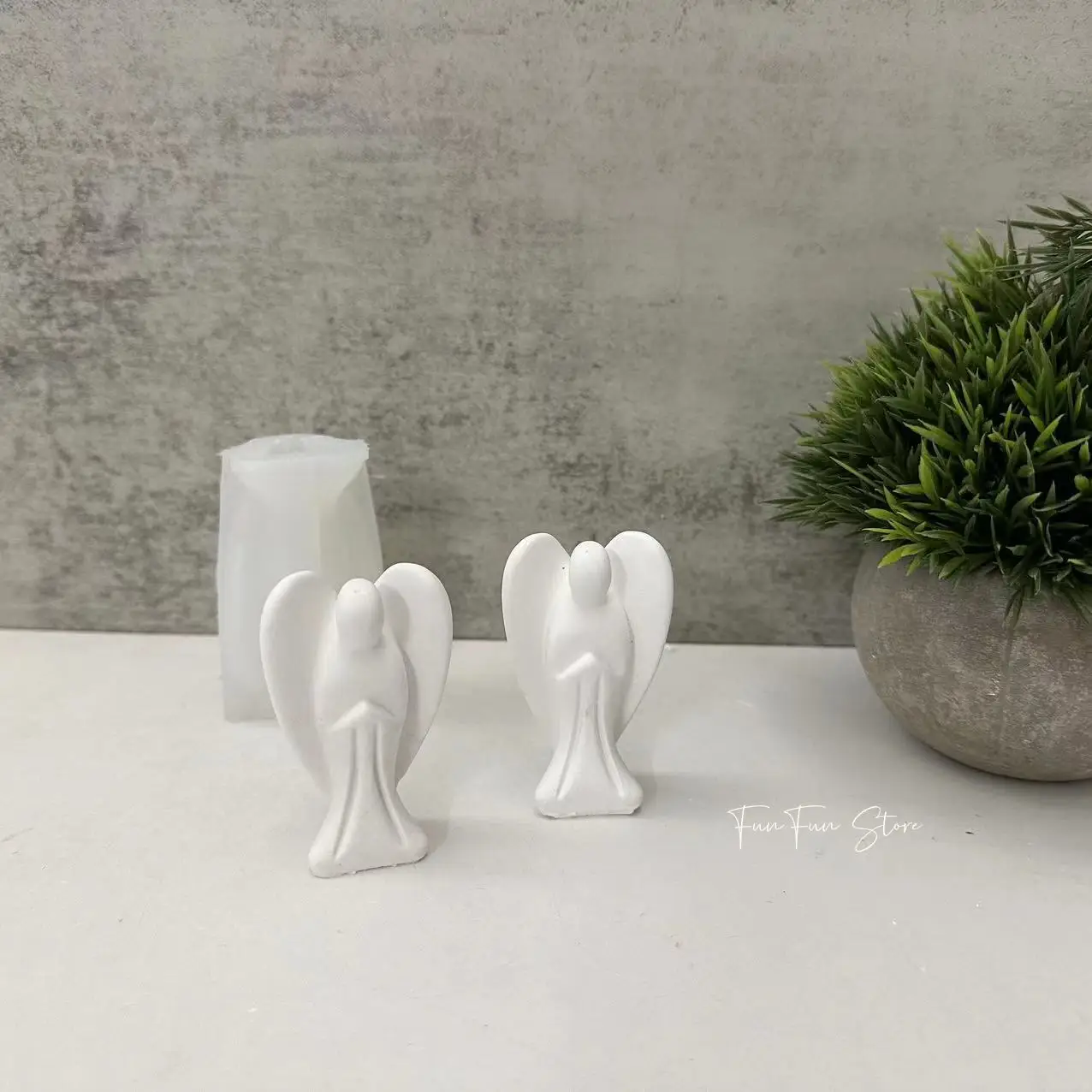 3D Angel Decoration Aromatherapy Candle Silicone Mold Handmade Wings Angel Plaster Drop Glue Tabletop Decor Mold Diffuser Stone