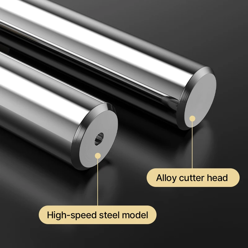 HUHAO Woodworking Carbide Cutter 4-Flute Straight Bit for Mortise/Tenon/Door Lock Compatible with Mortising Machines Tools