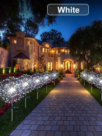 NEW 60LEDs Solar Fireworks Lights Outdoor Waterproof Solar Garden Lights 8 Lighting Modes With Remote Control Decorations Light