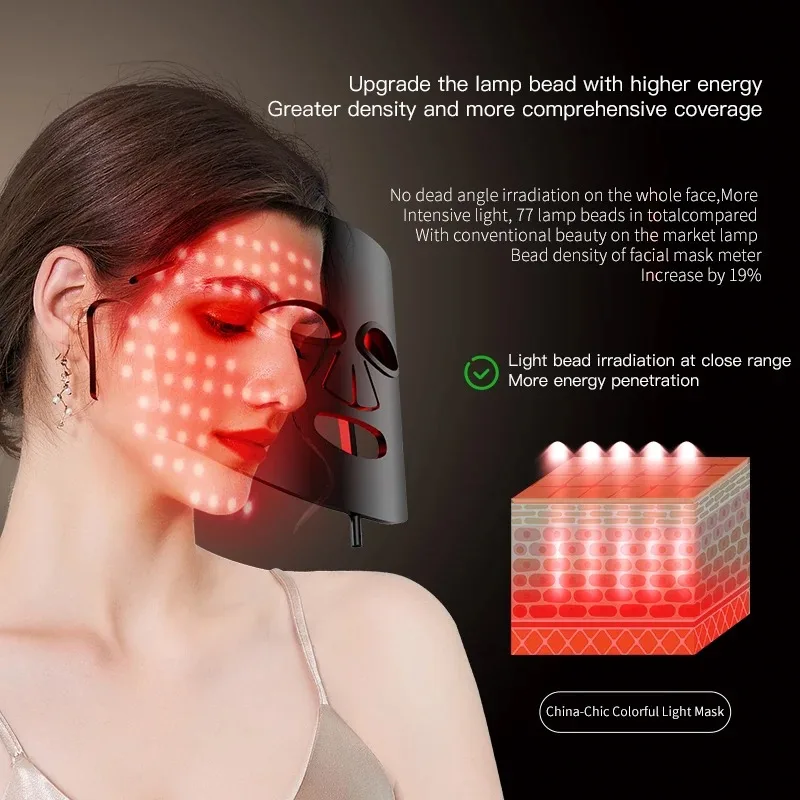 

Portable Red Light Therapy Device Beauty facial skincare tool red light therapy face home use Seven-colour light led