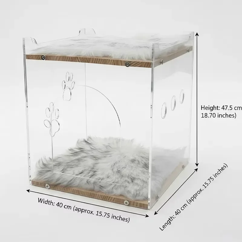 for Acrylic Cat Cage Clear Dog Kennel Modern Pet House Indoor Display Rack for Small Cats Dogs Easy Assembly Factory Price