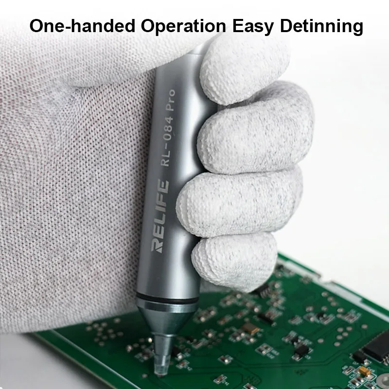 RELIFE Aluminum Alloy Strong Suction Desoldering Sucker RL-084 Pro Automatic Rebound Circuit Board Repair Desoldering Tool